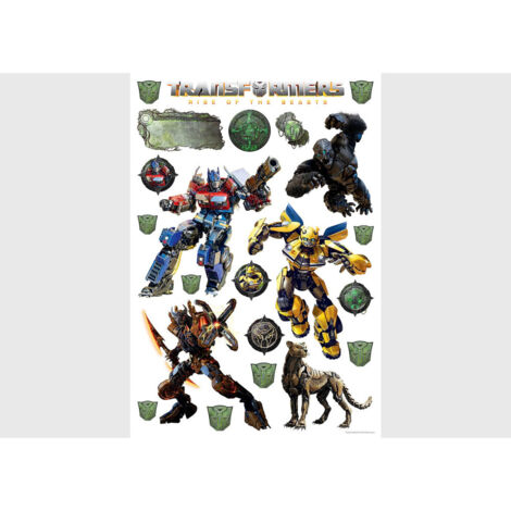 Stickers - Transformers avec Optimus Prime et les Decepticons - 1 planche 42,5x65 cm (1/5)
