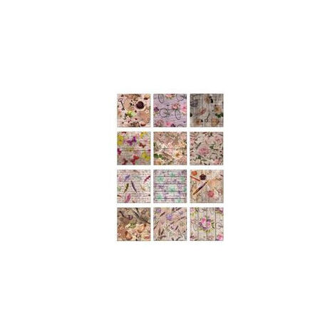 Sticker - Papiers Anciens Motifs Vintage - 1 planche 65 x 85 cm (1/4)