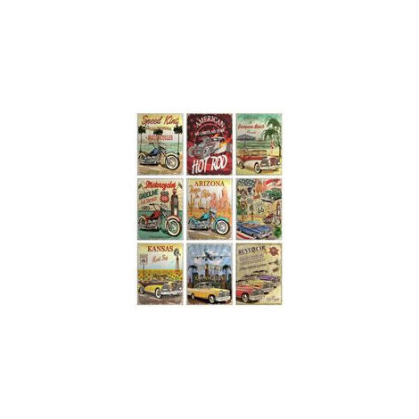 Stickers - Voitures et Motos Vintage - 1 planche 65 x 85 cm (1/4)