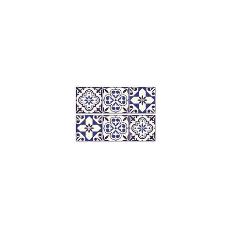 Sticker - Motifs Carreaux Bleus A Fleurs - 42,5 x 65 cm (1/4)