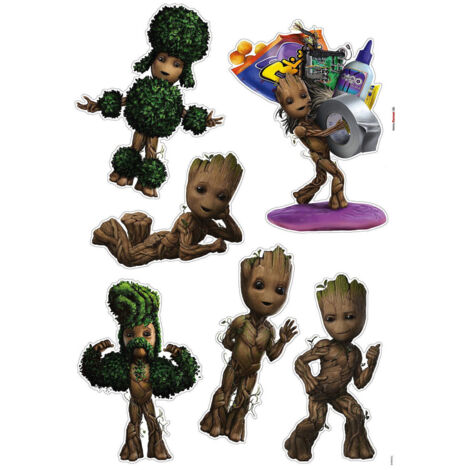 sticker mural i am groot marron et vert - Komar (1/3)