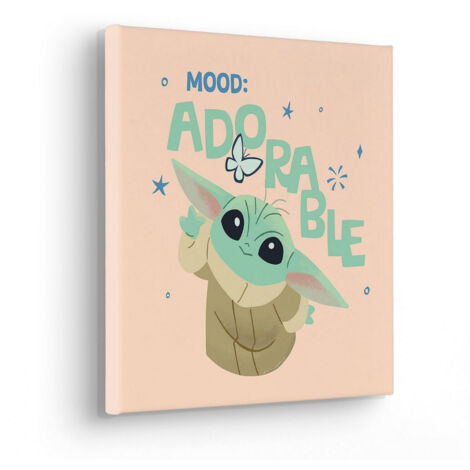 Tableau intissé Le Mandalorien - Petit Grogu Adorable (1/4)