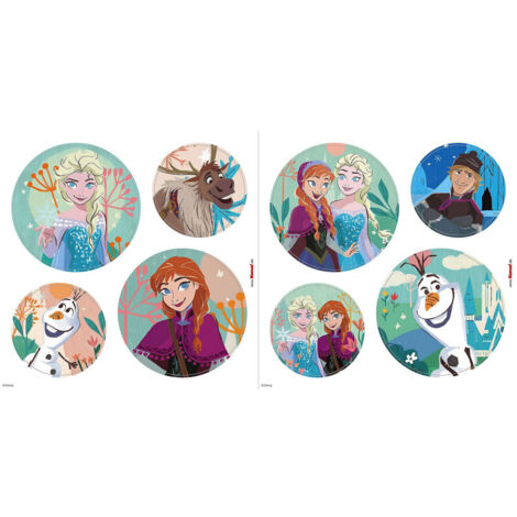 autocollant de fenêtre personnages de La Reine des neiges bleu, vert et violet  - Disney (1/3)