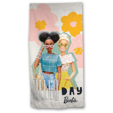 Serviette de plage - Barbie - 2 Personnages - 70 cm x 140 cm (1/3)