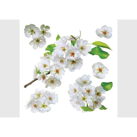 Stickers Muraux Fleurs Marguerites Blanches - Déco Amovible Pour Chambre, Salon, Style Bohème - 2