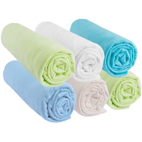Lot de 6 Drap housse 50x100 Bébé Coton OCÉAN