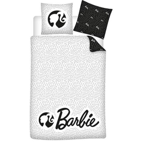 Parure de Lit Barbie Papillon Enfant, 100% Coton Oeko Tex, Lit 1 place, Housse de Couette 140x200 cm, Taie d'oreiller 65x65 cm - 1001 Nuits Enchantées
