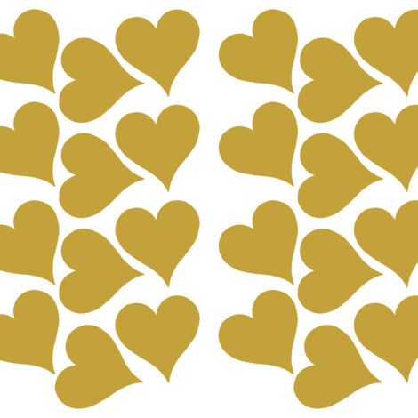 Stickers - Cœurs Dorées - Hauteur 45,7 cm (1/3)