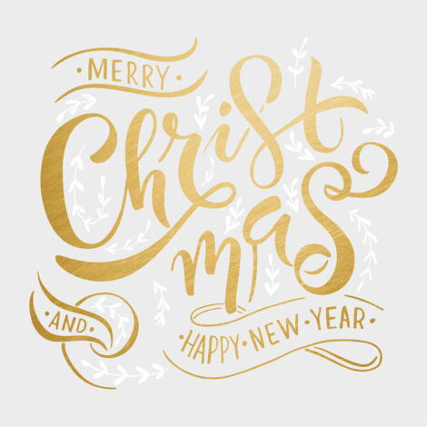 Stickers - Merry Christmas Doré - Hauteur 92.71 cm (1/3)