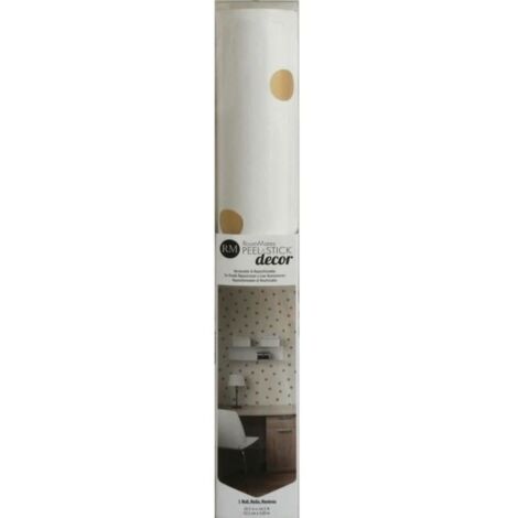 Papier peint auto-adhésif - Gros Points Jaunes - 5.75 m x 45 cm (1/5)
