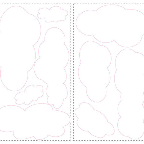 Stickers - Nuages Sur Fond Bleu - Hauteur 45,7 cm (1/3)