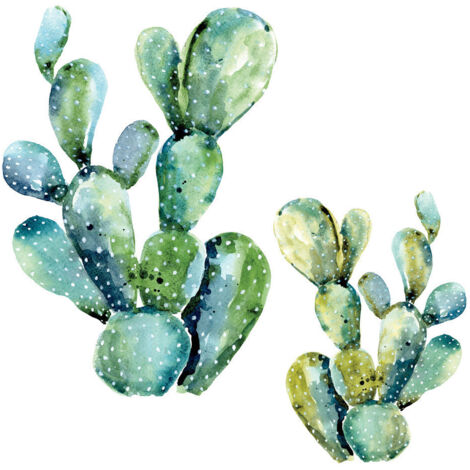 Stickers - Cactus Verts Fluorescents - Hauteur 22,9 cm (1/3)