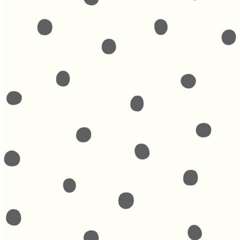 Papier peint auto-adhésif - Gros Points Noirs - 5.75 m x 45 cm (1/3)