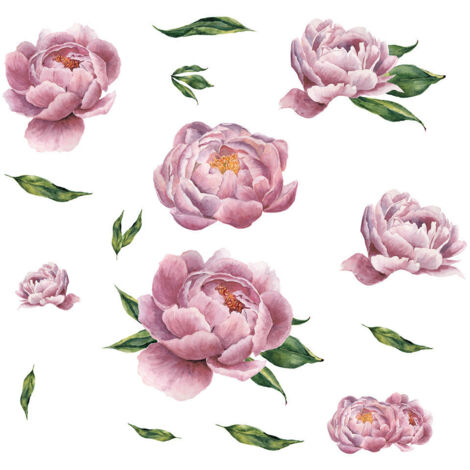 Stickers - Pivoines Roses - Hauteur 92.71 cm (1/3)