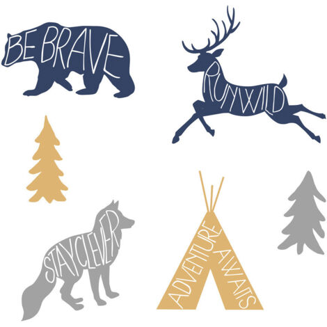 Stickers - Nature Avec Ours - Hauteur 92.71 cm (1/3)