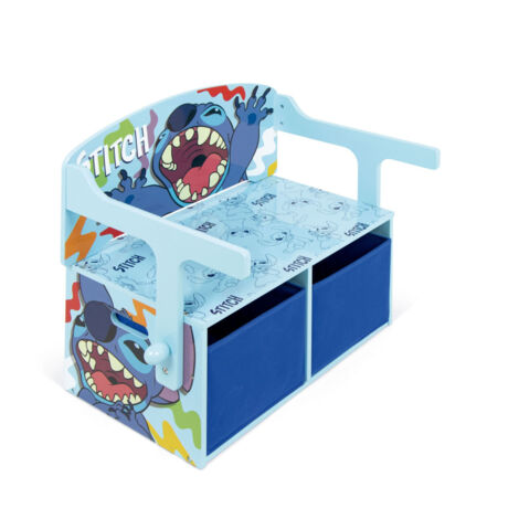 Coffre à jouets banc enfant 3 en 1 – Bois peint et MDF – Dimensions 60 x 47 x 56 cm – Avec paniers textiles pour rangement – Arditex