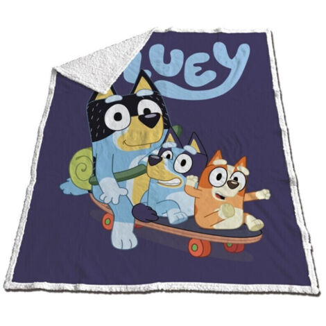 Plaid - Bluey Sur Un Skateboard - 120 cm x 150 cm (1/2)