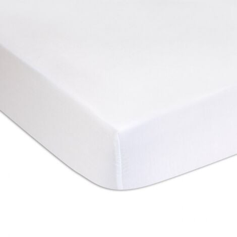 Drap housse 70x160 Coton Gris Blanc Turquoise (Lot de 3) + 2 Alèses