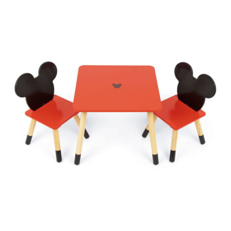 Ensemble Table En Bois - MICKEY (50X50X44CM) + 2 Chaises (26,5X26,5X50CM) (1/5)