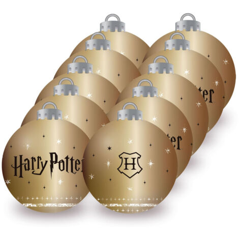 Lot de 10 Boules de Noël - Couleur Or - Harry Potter (1/3)