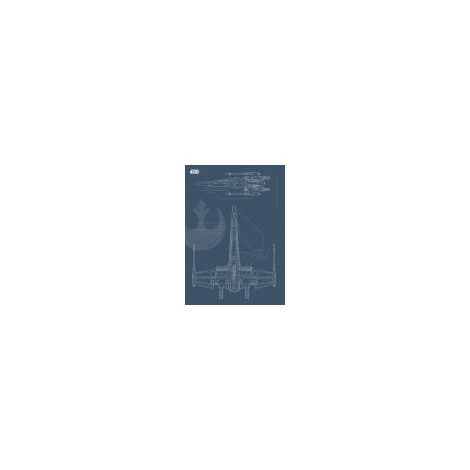 Poster d'Art - Star Wars - Carte Du Vaisseau Blueprint Wing - 30x40 cm (1/5)