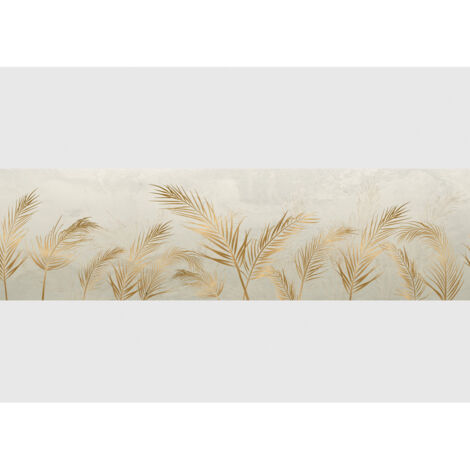 Frise murale auto-adhésive feuilles de palmier dorées – Longueur 500 cm – Largeur 13.8 cm – Vinyle imprimé numérique – Ag Art