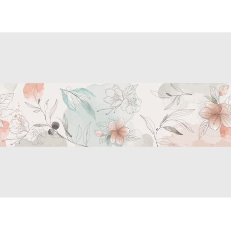 Frise auto-collante fleur plumeria pastel