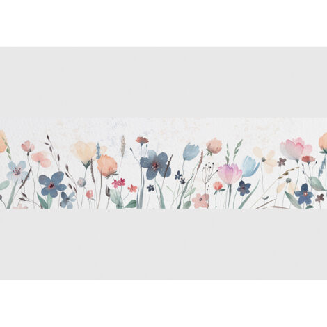 Frise auto-collante fleurs myosotis et coquelicots