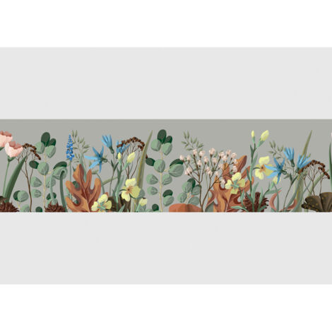 Frise murale auto-adhésive fleurs de lune – Largeur 13.8 cm – Longueur 500 cm – Impression numérique vinyle – Décoration intérieure – Ag Art