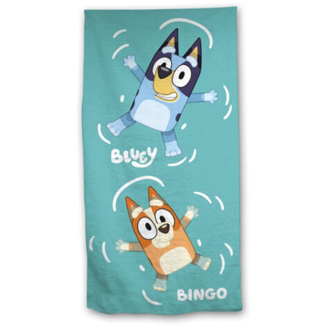 Poncho De Bain Bluey Et Bingo Pour Fille - Serviette à Capuche 100% Coton, Taille Unique, Motif Fleuri Et Coloré