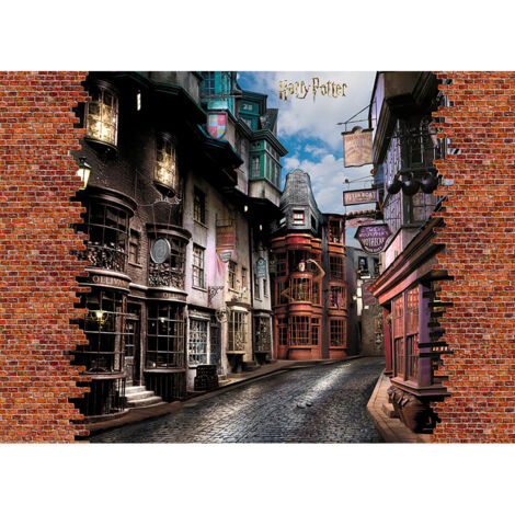 Papier peint Harry Potter chemin de traverse 252 x 182 cm – Blue-back Paper – Colle incluse – Décoration chambre enfant – Ag Art