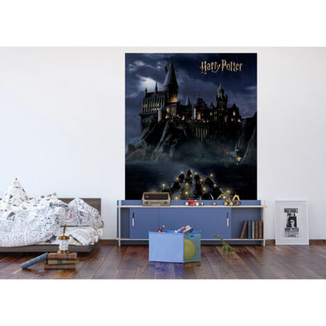 Papier peint Harry Potter Poudlard avec des personnes sur des barques 252 x 182 cm (1/4)
