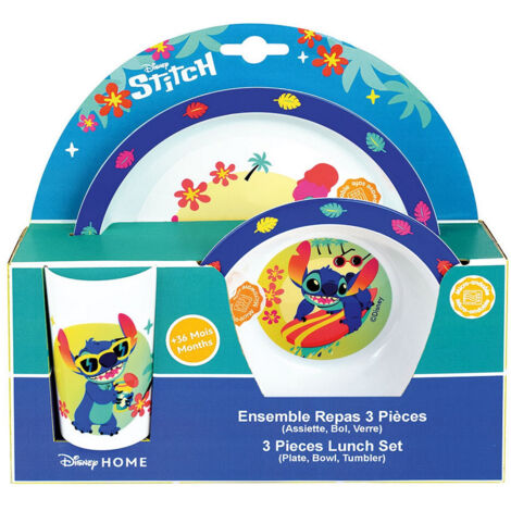Disney Lilo Et Stitch Ensemble Repas En Plastique Réutilisable