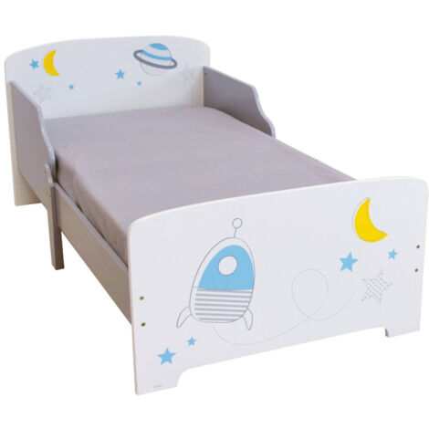 Lit en bois Espace et aventure spatiale 140 cm (1/3)