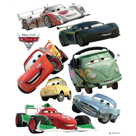 Stickers géant Cars Flash Mcqueen et Francesco