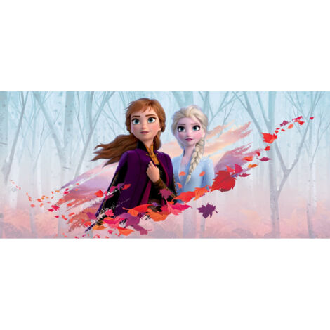 Poster géant Intissé - Disney La Reine des Neiges 2 - modèle Anna et Elsa vent d'automne 202 cm x 90 cm (1/3)