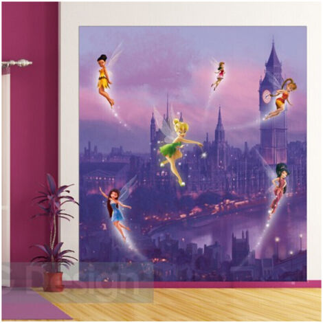 Papier peint XL intisse Fée Clochette à Londres Disney Fairies 180X202 CM (1/4)