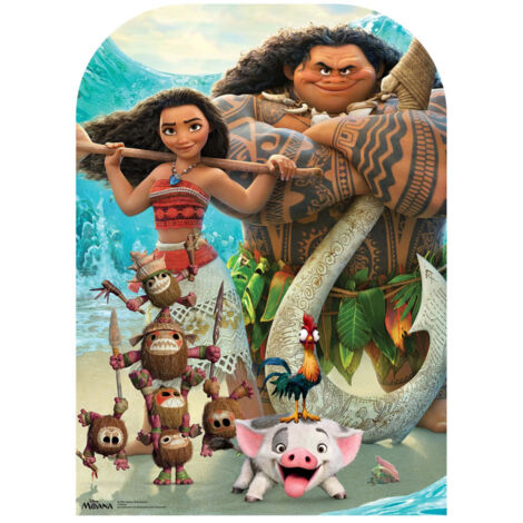 Figurine en carton Passe tête Vaiana (Moana) et Maui Disney H 95 CM (1/5)