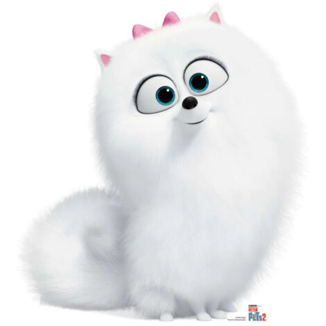 Figurine en carton chienne blanche Gidget Comme des bêtes Hauteur 78 CM (1/5)