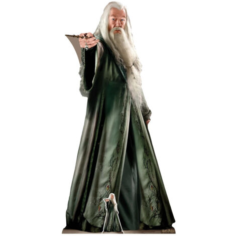 Figurine en carton  Albus Dumbledore debout avec baguette magique Film Harry Potter 185 CM (1/5)