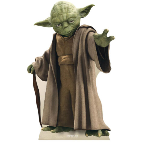 Figurine en carton Maitre Yoda Star Wars 76 cm – Ultra léger – Silhouette en carton d'un seul tenant – Repositionnable à l'infini – Star Cutouts