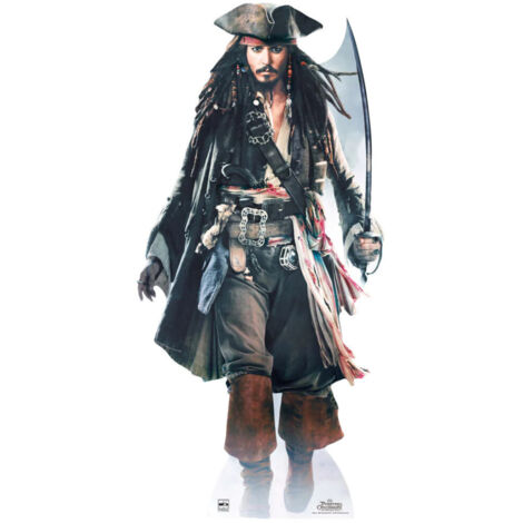 Figurine en carton Johnny Depp - Capitaine Jack Sparrow Hauteur 184 cm (1/5)
