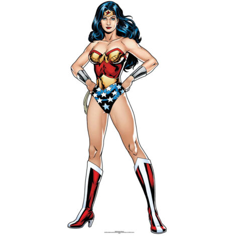 Figurine en carton Wonder Woman comics (année 80) les mains sur les hanches Hauteur 177 CM (1/5)