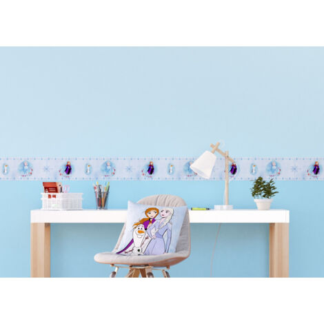Frise auto-adhésive Disney - La Reine des Neiges 2 - modèle dessin fond bleu - 5 M x 14 CM (1/3)