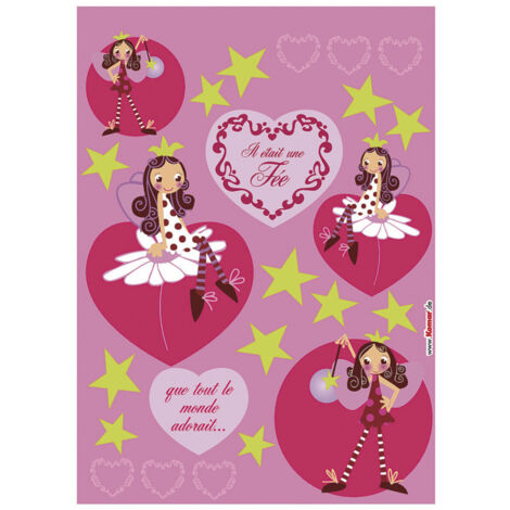 Fairy, Sticker mural princesse -il était une fille que tout le monde attendait - 50x70 cm (1/3)