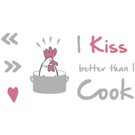 Sticker mural avec texte -I kiss better than.. - 50x70 cm (1/3)