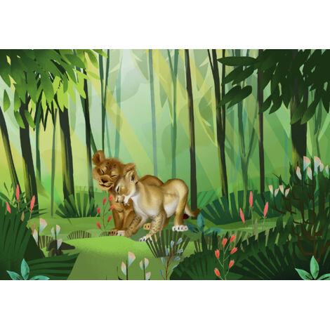 Papier Peint Intissé Le Roi Lion Disney Simba et Nala 400 cm x 280 cm (1/4)