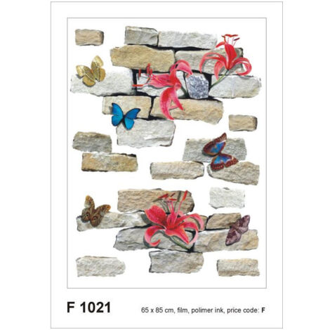 Sticker mural - Fleurs et Briques - 65 x 85 cm (1/4)