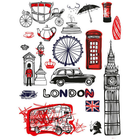 London, Grand sticker mural 65 x 85 cm