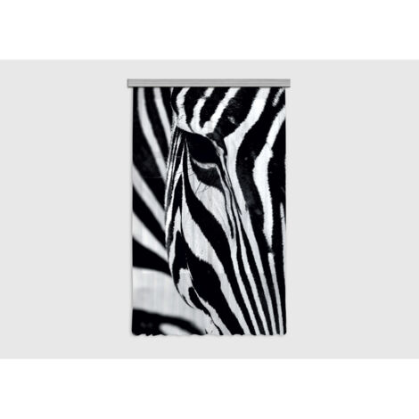 Zebra, rideau imprimé zoom sur un visage de zèbre 140x245 cm, 1 pièce (1/5)